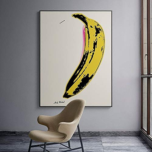 Andy Warhol Banana-Kunst dekorative Malerei Canvas Malerei Klassische Poster und Drucke Wandbilder, für Wohnzimmer Home Wanddekor Kein Rahmen (Size : 23.6x35.4in(60x90cm) no frame)