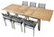 ALEOS. Gartengarnitur Edelstahl Batyline A-Grade Teak Holz Se: Ausziehtisch 200-240-280 x 100 cm + 6 Sessel mit Batyline Bespannung Serie Kuba-BRAUN Gastroqualität
