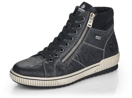 Remonte Women Lace-Up Shoes D0772, Ladies Comfort Shoes,Removable Insole,Water Repellent,remonteTEX,Comfort Low Shoe,Flexible,Winter,Schwarz,36 EU / 3.5 UK