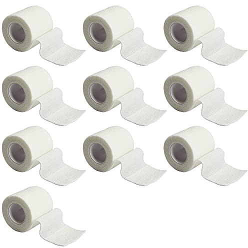 ETOPARS 10 Rolls Self Adhesive Cohesive Wrap Bandages Strong Elastic First Aid Tape Adherent White for Wrist Ankle Sport 2 Inch X 5 Yards