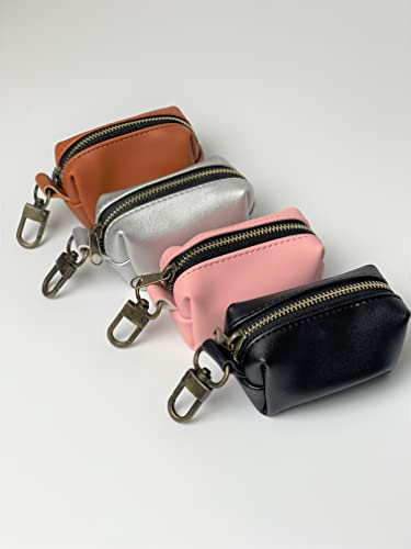 Kotbeutelhalter/Kotbeutelspender/Aufbewahrung Hundekotbeutel aus PU Leder (schwarz)