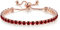 Wedity Classic Sparkling Tennis Bracciale Catena da polso in cristallo Accessori per mani regolabili Gioielli per donne Ragazze (rosso)