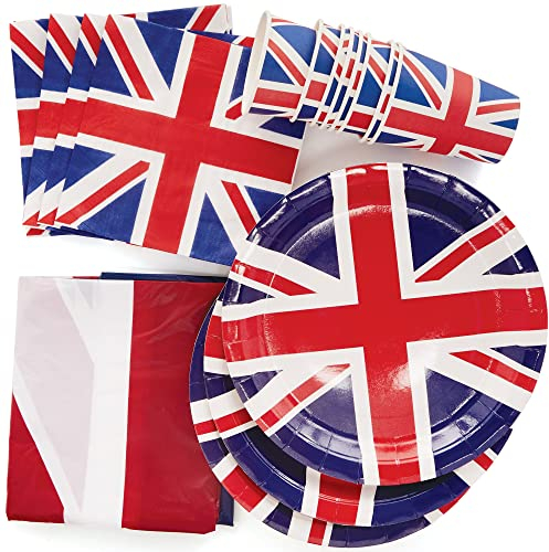 Baker Ross PJ150 Union Jack Party Set for VJ Day 80th Anniversary – 1 Pack, British Themed Party Set