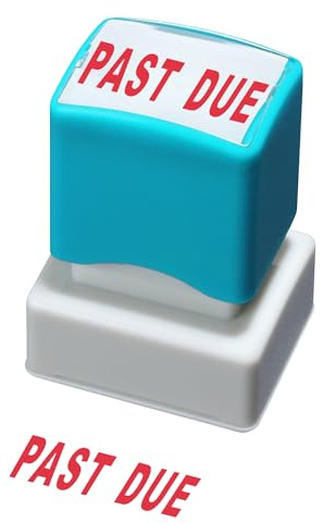 WAFJAMF Past Due Stamps–Self-Inking Rubber Office Stamp Red Ink Message Stamp-Medium