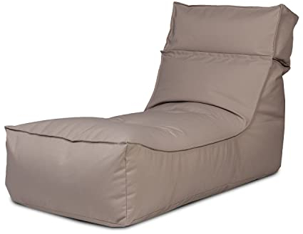 Ecopuf Outdoor Sitzsack Relaxliege Camel – wetterfester Sitzsack Sessel mit Abnehmbarer Kopfstütze – UV-resistenter Bean Bag – für drinnen und draußen
