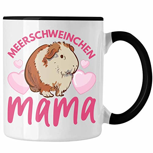 Trendation - Meerschweinchen Mama Tasse Geschenk Spruch Mädchen Muttertag (Schwarz)