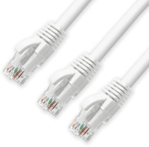 D.Square - 3 Piezas Cable Ethernet Internet LAN 2m, Cat.6 U/UTP Blanco, Cable de Red LSOH, Conector Rj45, 1 GB/S, Ideal para Router/Móderms, Switch, Repetidor, Ordenador, Portátil, Red Locales.