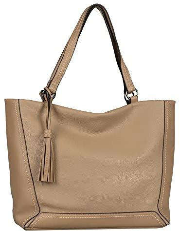 TOM TAILOR, ISA, Damen, Shopper mit Reisverschluss, L, Beige