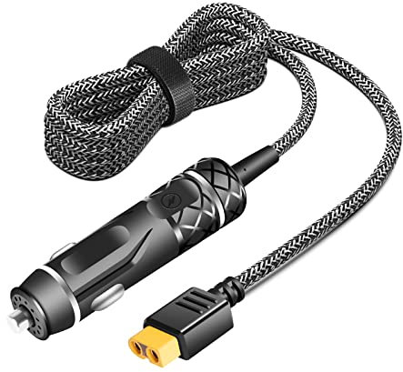 XT60 Car Charger 12V/24V DC Adapter for Portable Power Station ECOFLOW DELTA 3 Bluetti EB55 Anker 521 535 Anker SOLIX C200 C300 Allpowers R600 Solar Generator XT60 Power Extension Charging Cable