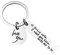 EROSPA® Schlüssel-Anhänger mit Spruch - Geschenk - Metall - Silber (Drive safe - mit love you Anhänger)