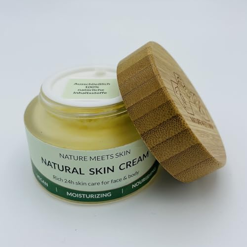 Natural Renewal Boost Cream - 50 ml - Naturkosmetik Hautcreme ohne Chemie - Reichhaltig - Gesicht & Körper - Tag & Nacht - Aloe Vera, Rosenöl & Mastix - Nature Meets Skin x 360Naturalis®