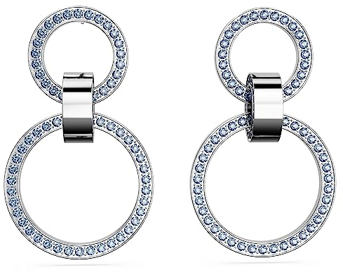Swarovski Hollow Drop-Ohrhänger, Rhodinierte Ohrringe mit Funkelndem Kristallpavé