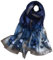 WEIGEER Silk Scarf Women Seidenschals Damen Shawl Satin Natural Pure Hijab Thin Masks Silk Cloth Luxury Binder Senior Handmade Seidentuch Damen Muslin Lotus Beach Scarf 180 * 70CM (Blue)