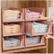 SNSLXH 5 Pack Stapelbar Schrank Kleiderschrank Organizer, Multifunktionale & Faltbare Schrank Organizer für Bad Küche Kleiderschrank Lagerung, Platzsparende Schrank Schublade aufbewahrungsbox, Rosa