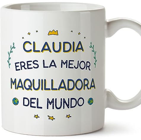 MUGFFINS Tazas Personalizadas para MAQUILLADORA mujer - En Español - Mejor del Mundo - 11 oz / 330 ml - Regalo Personalizable original y divertido