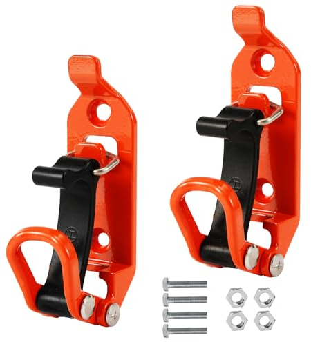 2 Stück Schaufelhalterung für Dachträger, Dachträger Zubehör Schaufelhalter mit Schrauben Mutter Gummi-Klemmgriff Wandmontage Halterungen Kit für Dachträger Auto LKW Boote (Rot)
