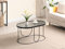 Vente-unique-Table Basse en métal et Verre fumé - Noir et Transparent - Pretoria