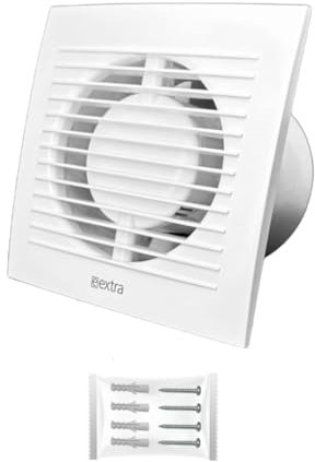 H&C VENT Ø 100mm Bad Ventilator mit Zeitschaltuhr │ Leise Badlüfter IPX4 15W 100m³/h 32dB │ Abluftventilator Für Badezimmer Küche Garage Gewächshaus Growzelt WC Fan│ Lüfter Wand Decke Fenster