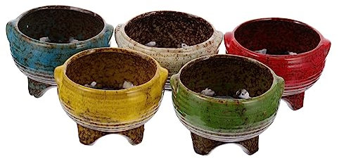 Toddmomy 5pièces Pots De Céramique Forme De Petit Hot Pot Contenants pour Idéaux pour Décoration Intérieure Et Jardinage