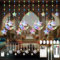 Stern Mond Lichterketten 3.6m,12 LED Sterne Mond Vorhang Licht,Sterne Mond LED Lichterketten 132 LEDs,Mit 8 Blinkenden Modi,Fernbedienung,USB,für Ramadan,Hochzeit,Party,Weihnachten