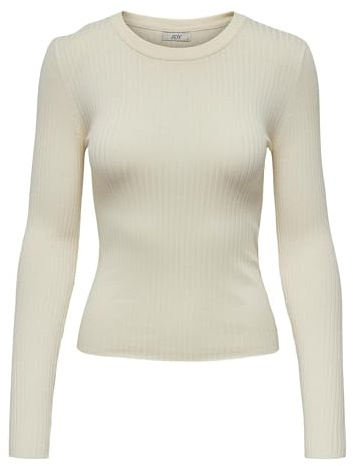 JdY Jdyplum KNT Noos L/S O-Neck Pullover, Eggnog, L