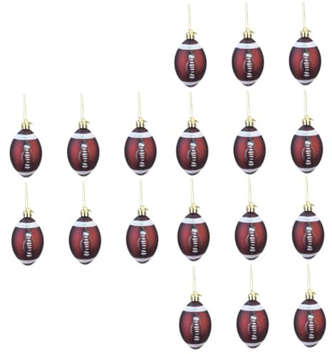 OUNONA 18stücke Rugby Weihnachtskugeln Bruchsichere Hängende Ornamente Für Weihnachtsbaum Festdekoration Und Partys Für Heimdeko Und