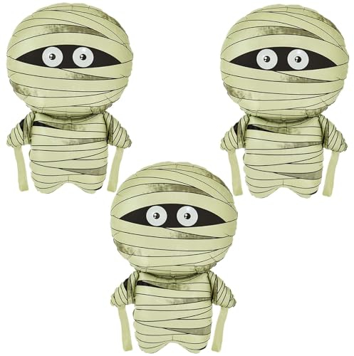 Mumie Ballon, 3pcs Halloween Folienballon, Halloween Deko Ballon, Halloween Luftballons Set, Party Deko Halloween, Partydekorationen für Halloween, Ostern, Karneval