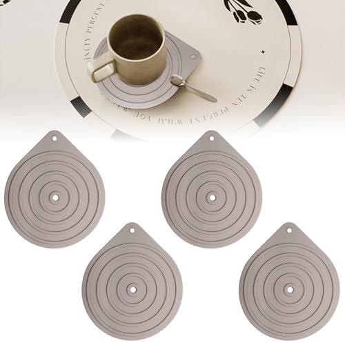 Lot de 4 chauffe-assiettes en silicone pour micro-ondes - Résistants à la chaleur - Antidérapants - Idéal pour four, poêle, dîner, fête