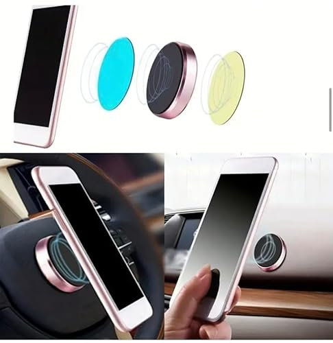 Support Téléphone Universel Magnétique pour Voiture - Fixation Multi-Usage pour Volant, Tableau de Bord & Maison – Support Discret et Ultra-Résistant pour Smartphone et GPS