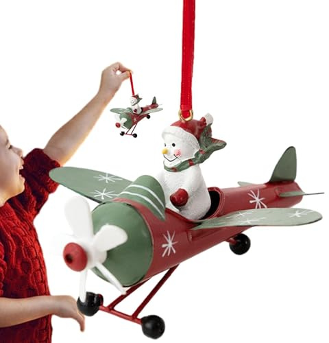 Weihnachtsmann im Flugzeug – Flugzeug-Christbaumschmuck | Aufblasbarer
