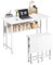 Klappschreibtisch mit Rollen, Schreibtisch Klappbar, Schreibtisch mit Ablage Weiss, Klappbarer Computertisch, Kompakter und Beweglicher Schreibtisch für Büro, Zuhause, Computer. 80x58x75 cm.