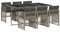 vidaXL Garten Essgruppe 7-TLG., Gartenmöbel Set Tisch mit Glasplatte 6 Stühle, Gartengarnitur mit Kissen, Sitzgruppe Terrasse, Grau Poly Rattan