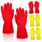 HOMOCONO Ergonomisches Design - Rutschfeste Reinigungshandschuhe 4 Paar Wiederverwendbare Küchen-geschirrspülhandschuhe Haushaltsreinigungshandschuhe