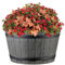 Gardening Naturally Wooden Barrel Effect Crocus Pot - Recycled Plastic, UV & Frost Resistant, By Flowersea (Light Grey, 40cm)