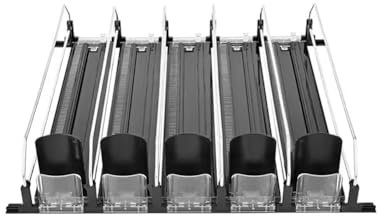 Organizzatore per bevande per frigorifero, distributore automatico di bevande a scorrimento personalizzato, supporto per bottiglie di bevande per frigorifero, bar, minimarket - Larghezza regolabile(ne