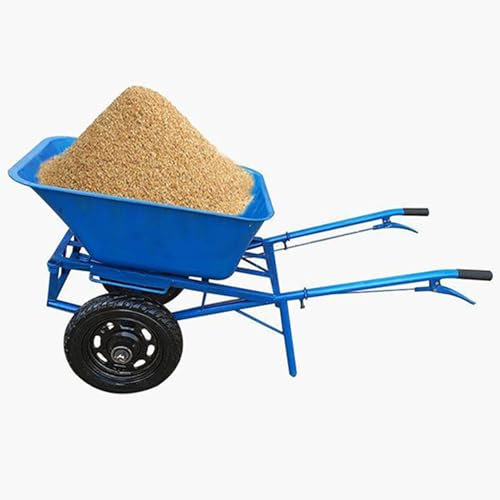 Wheelbarrow Home Garden, Wagon，Agricultural 2-Wheel Wheelbarrow，Garden Cart with Tipping Bucket