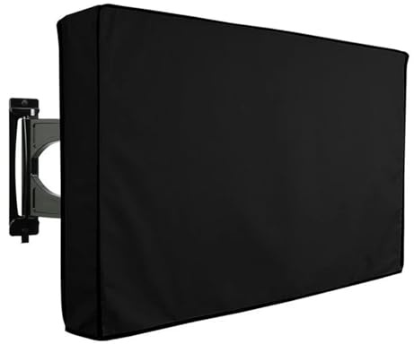 MDSIOKHJ TV-Abdeckung Outdoor-TV-Bildschirm-Staubschutz, schwarz, LCD-Fernseher, Wasser- und staubabweisend, Schutztasche, 24 Zoll, 38 Zoll, 42 Zoll, 48 Zoll, 52 Zoll, 65 Zoll(36-38 inch)