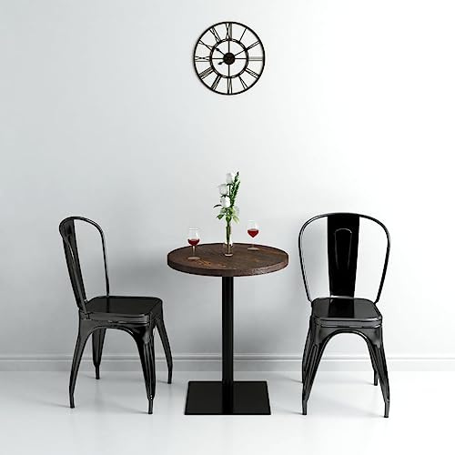 KTHLBRH Bistrotisch MDF und Stahl Rund Tafel Pflegeleichter Tisch für Innenraum 60×75 cm Dunkle Esche