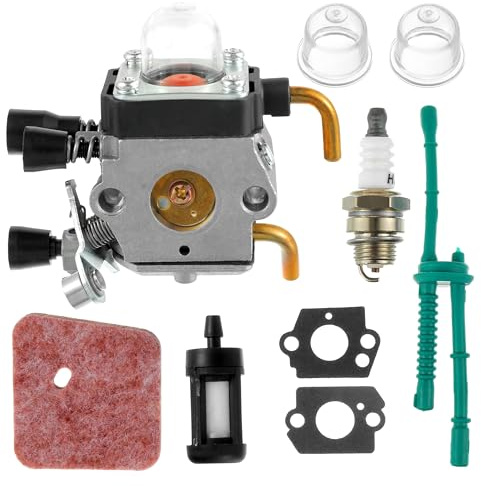 cddcwz Lawnmower carburetor kit, FS38 Carburetor Carbon Fiber Fuel Filter | Bulb Kit For Stihl HS45 Hedge Trimmer FS45 FS46 FS55 KM55 FS310 Zama C1Q-S169B