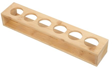 Amosfun Schnapsglashalter Holz 6-Loch Organizer Riegel Serviertablett Transparent Stabil für Riegel und Party