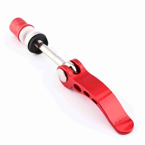 Schnellspanner für Fahrradsattelstütze, Aluminiumlegierung 5mm x 60mm Fahrrad Sattelstützenklemme, leichter Schnellspanner für einfache Höhenverstellung, rotes Fahrradzubehör für/Rennrad