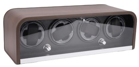 UPALDHOU Automatischer Uhrenbeweger, Kabellose LED-Lichtfarbanpassung, 5 Modi, Leiser Betrieb, 10 DB, mit Optischen Gläsern, für Mechanische Uhren
