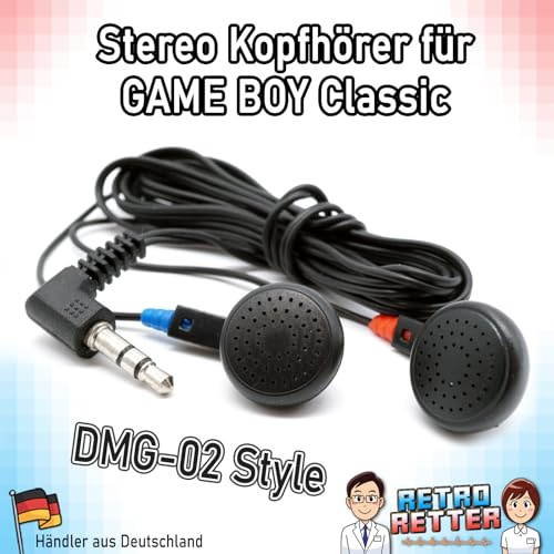 RetroRetter Stereo Kopfhörer für Nintendo GameBoy Classic Ersatz Headphones DMG-02 Style