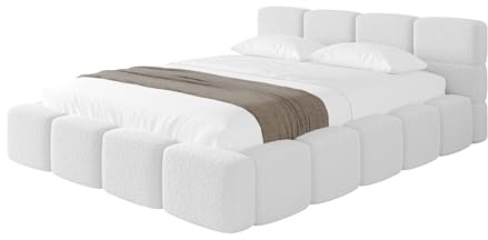 ALTDECOR Polsterbett mit Bettkasten und Lattenrost, Bett mit Kopfteil, Boxbett ohne Matratze, Doppelbett mit Stauraum - NATA-v1 120x200 Weiß