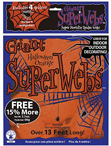Rubie's groß orange Spider Web mit Spinnen
