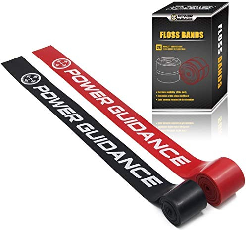 POWER GUIDANCE Floss Bands (2er Packung) Kompressionsbänder-Mobility&Recovery Bands-für die Verbesserung der Bewegung, Muskelwachstum, Steigerung der Durchblutung und Verringerung der Schmerzen