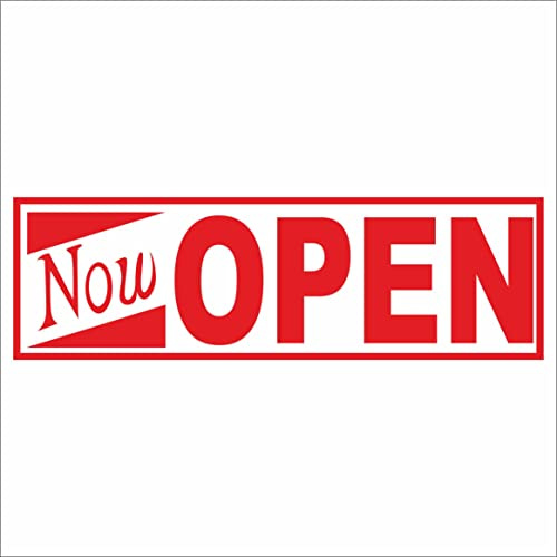 INDIGOS UG Aufkleber - Autoaufkleber - JDM - Die Cut - Now Open Decal Window Laptop Vinyl - Folie Sticker - rot - 149mmx45mm