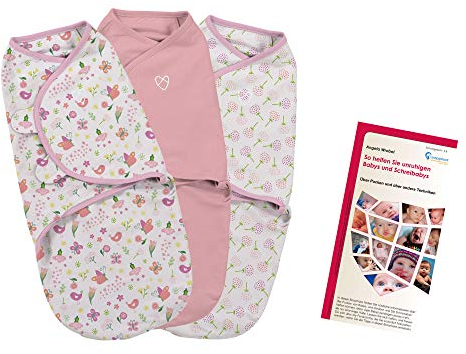 Lampiphant® + Summer Infant Original SwaddleMe® Pucksack, 3er-Mix Girls im Garten