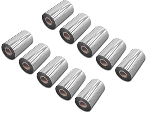 vhbw 10x Thermotransfer-Band kompatibel mit CAB EOS4, A6+, A4+, EOS1, A8+ Drucker Etikettendrucker, Wischfest, 110 mm x 300 m, Wachs Harz Schwarz