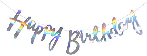 Happy Birthday Glitter Girlande Dekoration Geburtstagsdeko Partydekorationen (Hologramm)